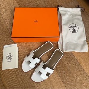 Hermes Oran Sandal NWT, White, 37 / US 7